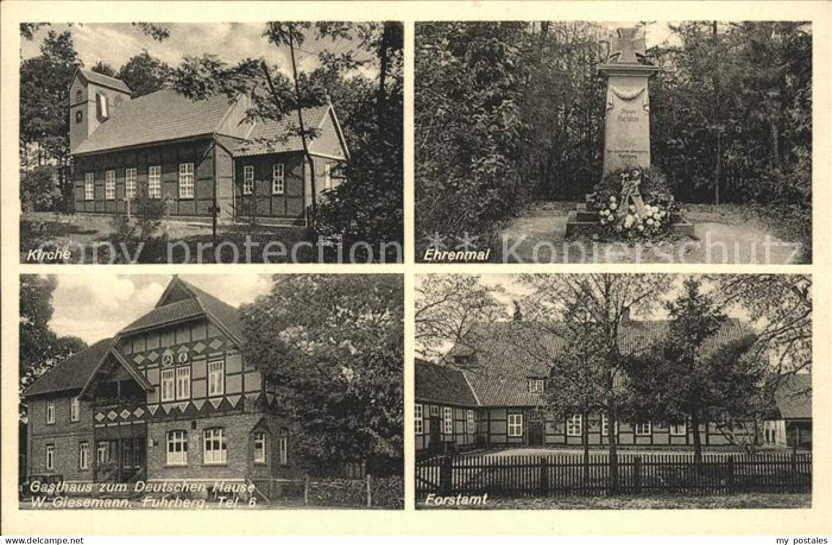 41560109 Fuhrberg Ehrenmal Forstamt Kirche Gasthaus Zum Deutschen Hause Burgwede - Burgwedel