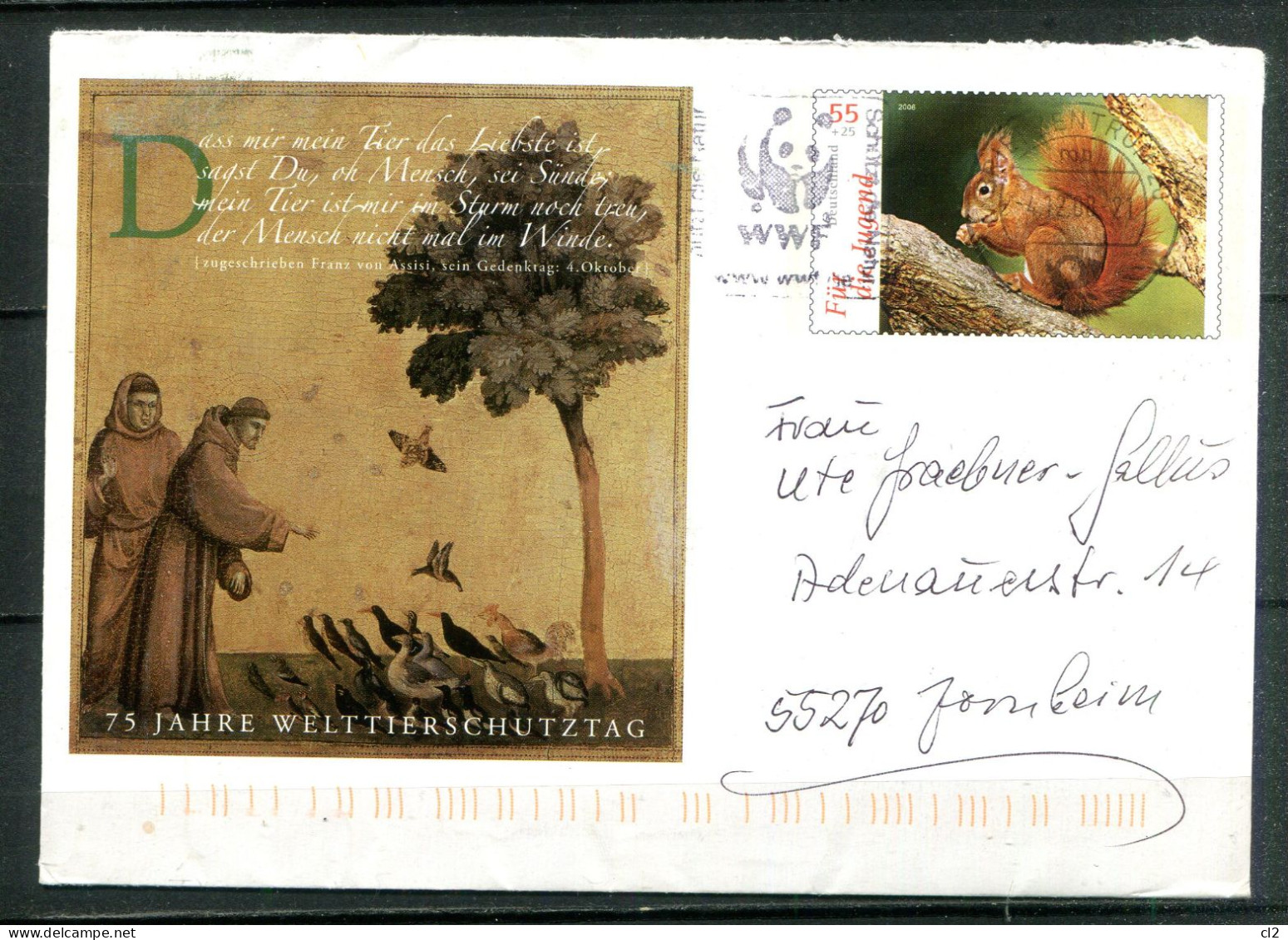 REPUBLIQUE FEDERALE ALLEMANDE - Ganzsache(Entier Postal) - Mi USo 121 (75 Jahre Welttierschutztag) - Buste - Usati