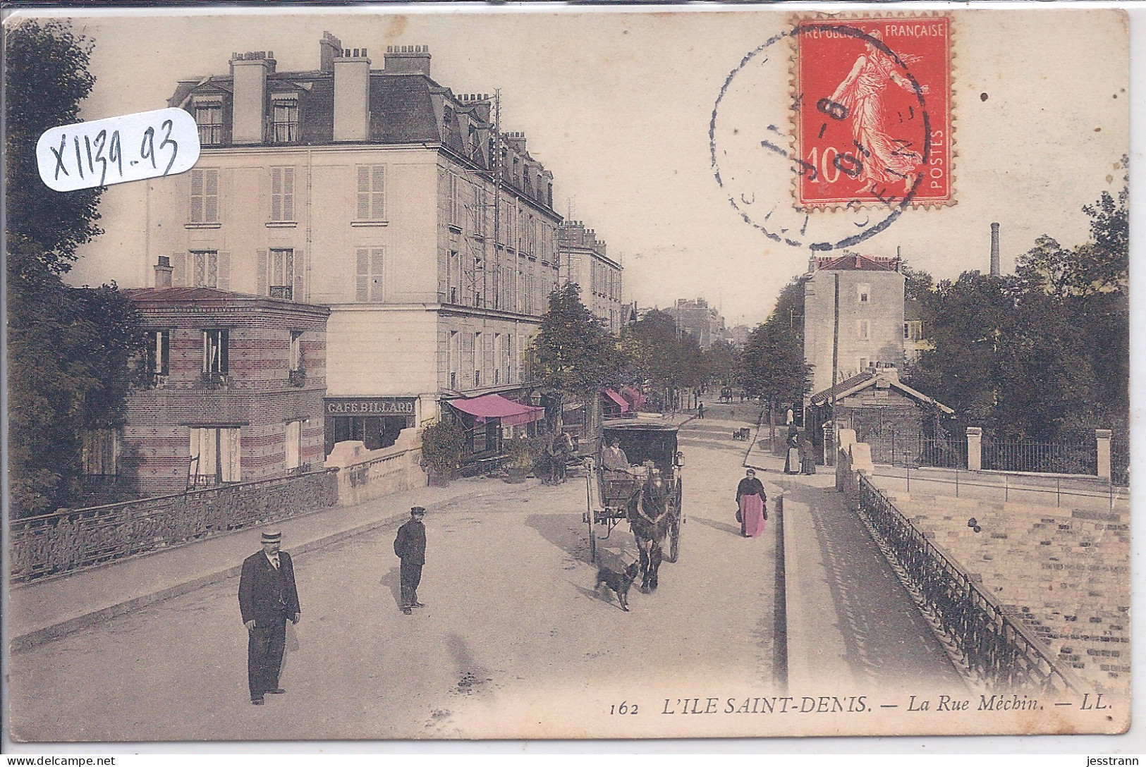 L ILE-ST-DENIS- LA RUE MECHIN- COLORISEE- PLIURE - L'Ile Saint Denis