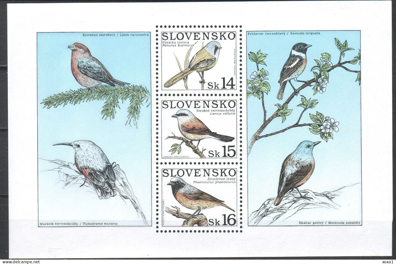 Slovakia 1999 MiNr. 349 - 351 (Block 13) Slowakei  Birds  S\sh MNH** 4.50 € - Sonstige & Ohne Zuordnung
