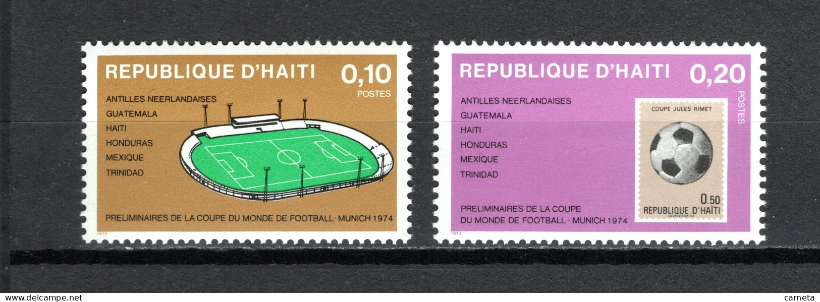 HAITI   N° 738 + 739   NEUFS SANS CHARNIERE COTE  0.50€     FOOTBALL STADE SPORT - Haïti