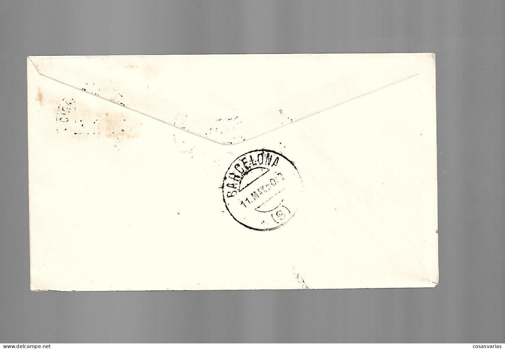 FERIA MUESTRARIO VALENCIA VIAJADA VALENCIA BARCELONA 1950 MATASELLO ESPECIAL CONMEMORATIVO LETTRE COVER - Fogli Ricordo