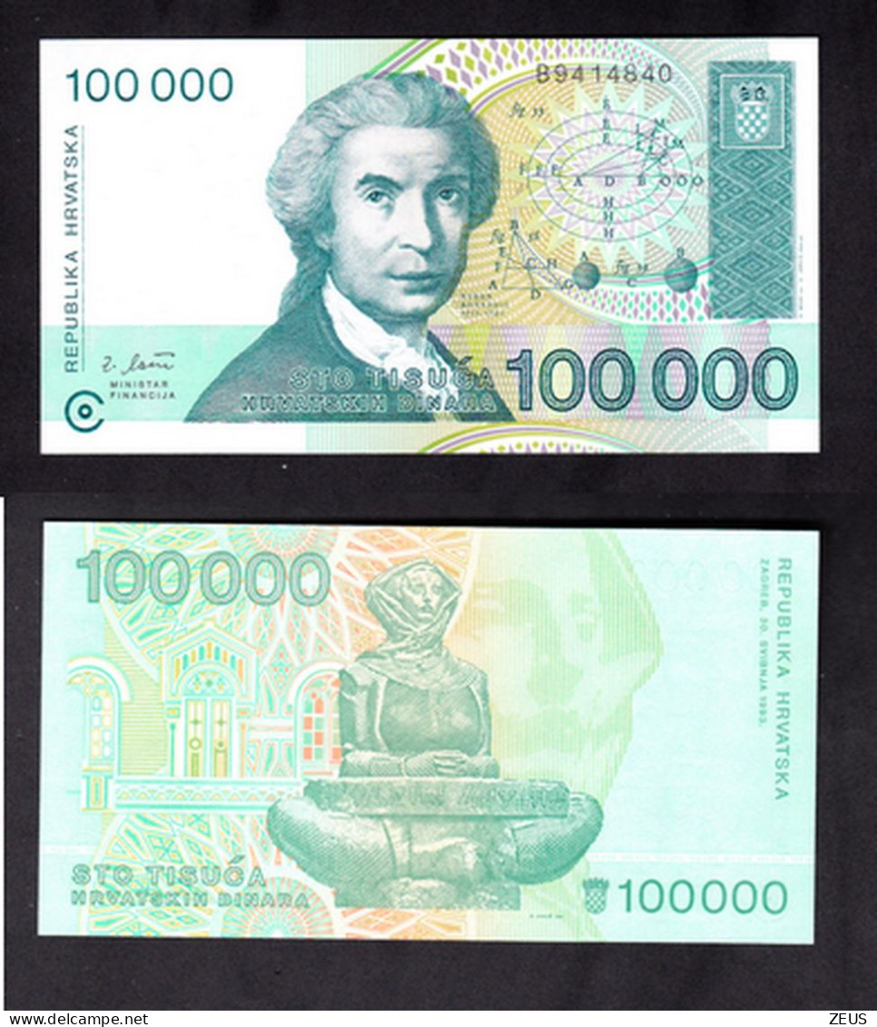 CROAZIA 100000 DINARA 1993 PIK 27 FDS - Kroatien