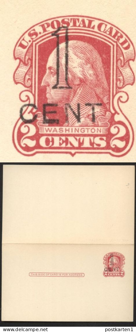 UY9-3 Postal Card With Reply BOSTON Mint Vf 1920 Cat.$25.00 - 1901-20