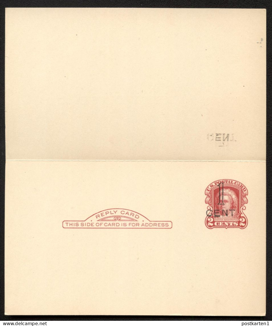 UY9-3 Postal Card With Reply BOSTON Mint Vf 1920 Cat.$25.00 - 1901-20