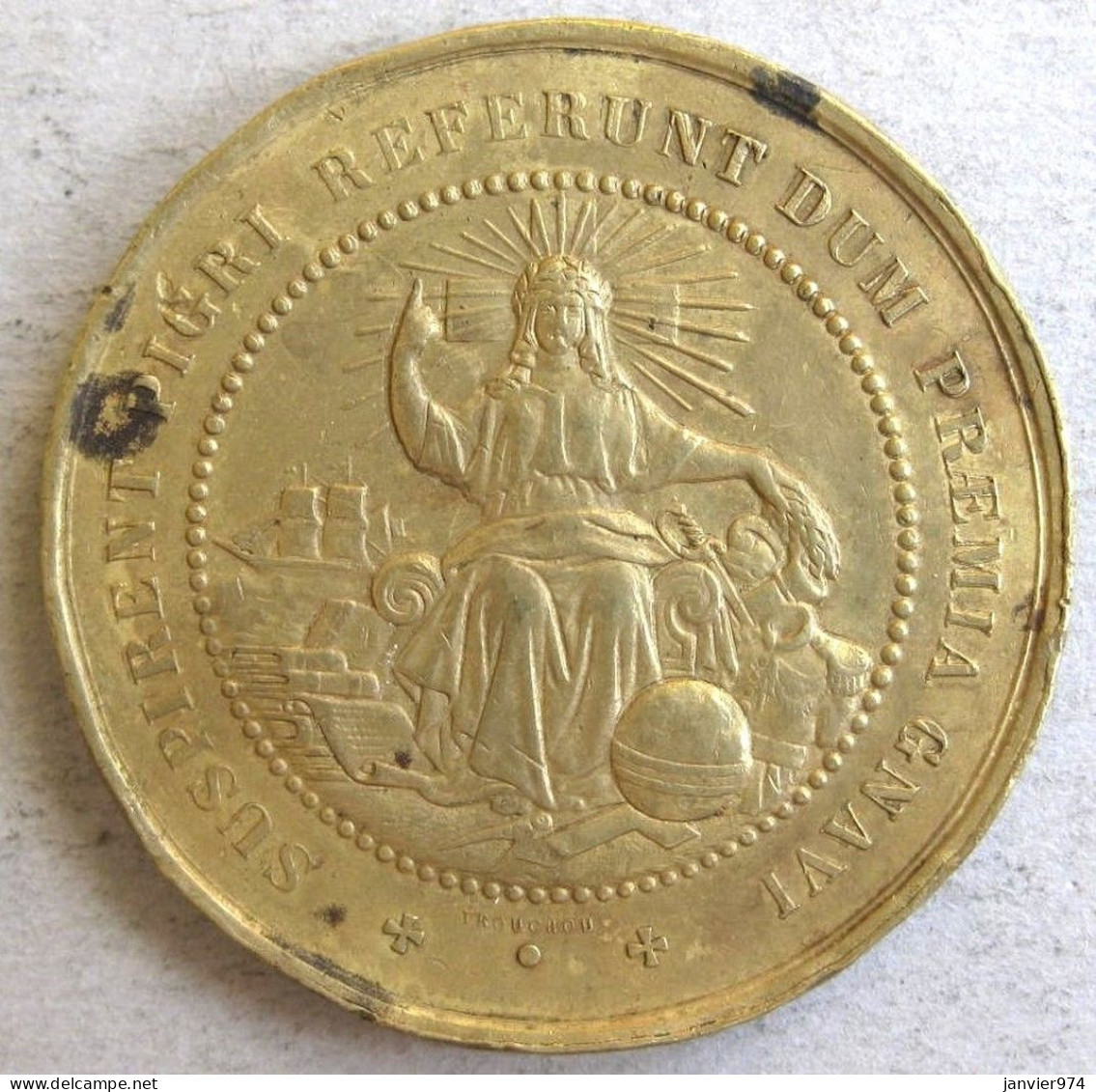 Thailande Médaille En Metal Argentée Rama V .  Eléphants 1908, Par Patey - Royaux / De Noblesse