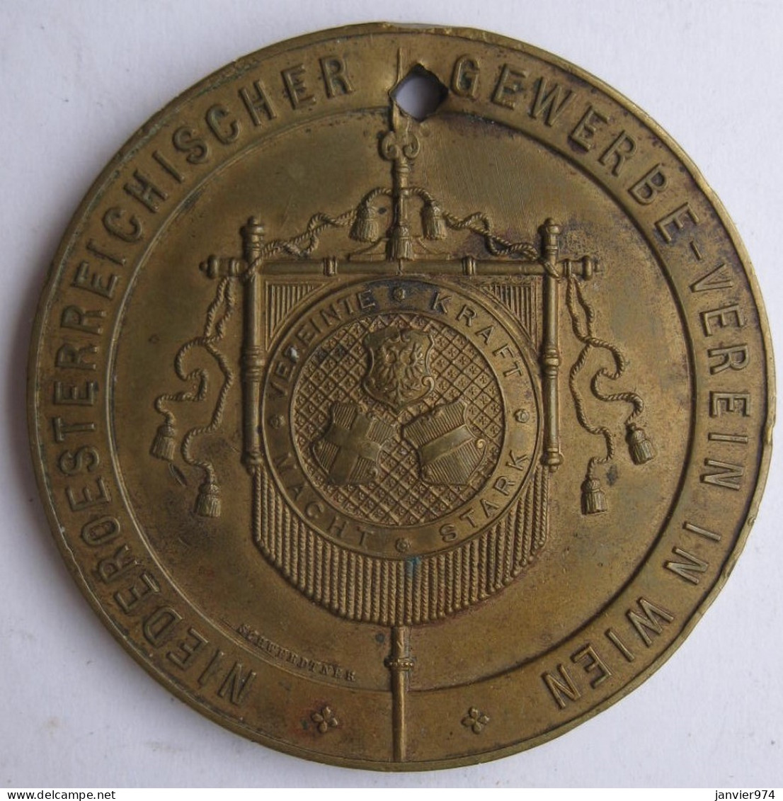 Autriche. Médaille En Cuivre Association Professionnelle De Vienne 1908 - Otros & Sin Clasificación