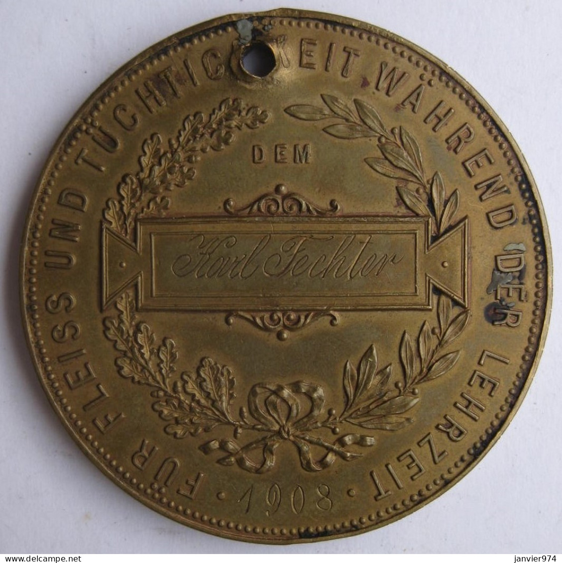 Autriche. Médaille En Cuivre Association Professionnelle De Vienne 1908 - Other & Unclassified