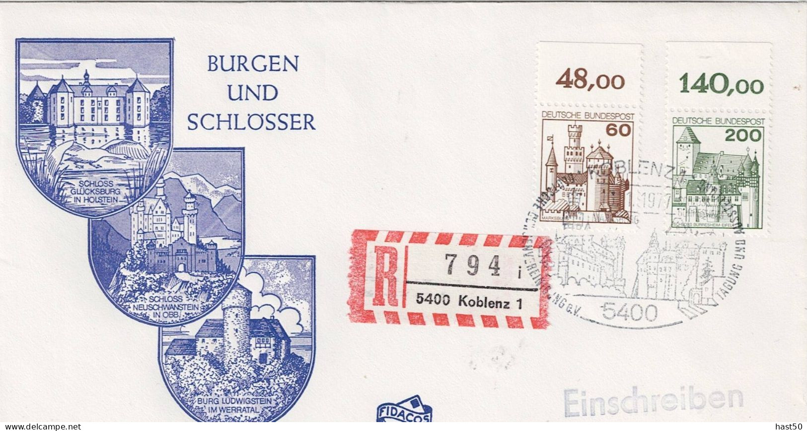 BRD FRG RFA - B+S  (MiNr: 917 + 920) 1977 - Illustrierter FDC Als R-Brief Gelaufen - 1981-1990