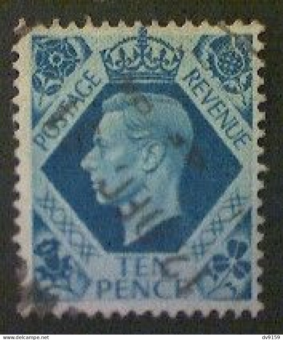 Great Britain, Scott #247, Used(o), 1939, King George VI, 10d, Royal Blue - Gebruikt