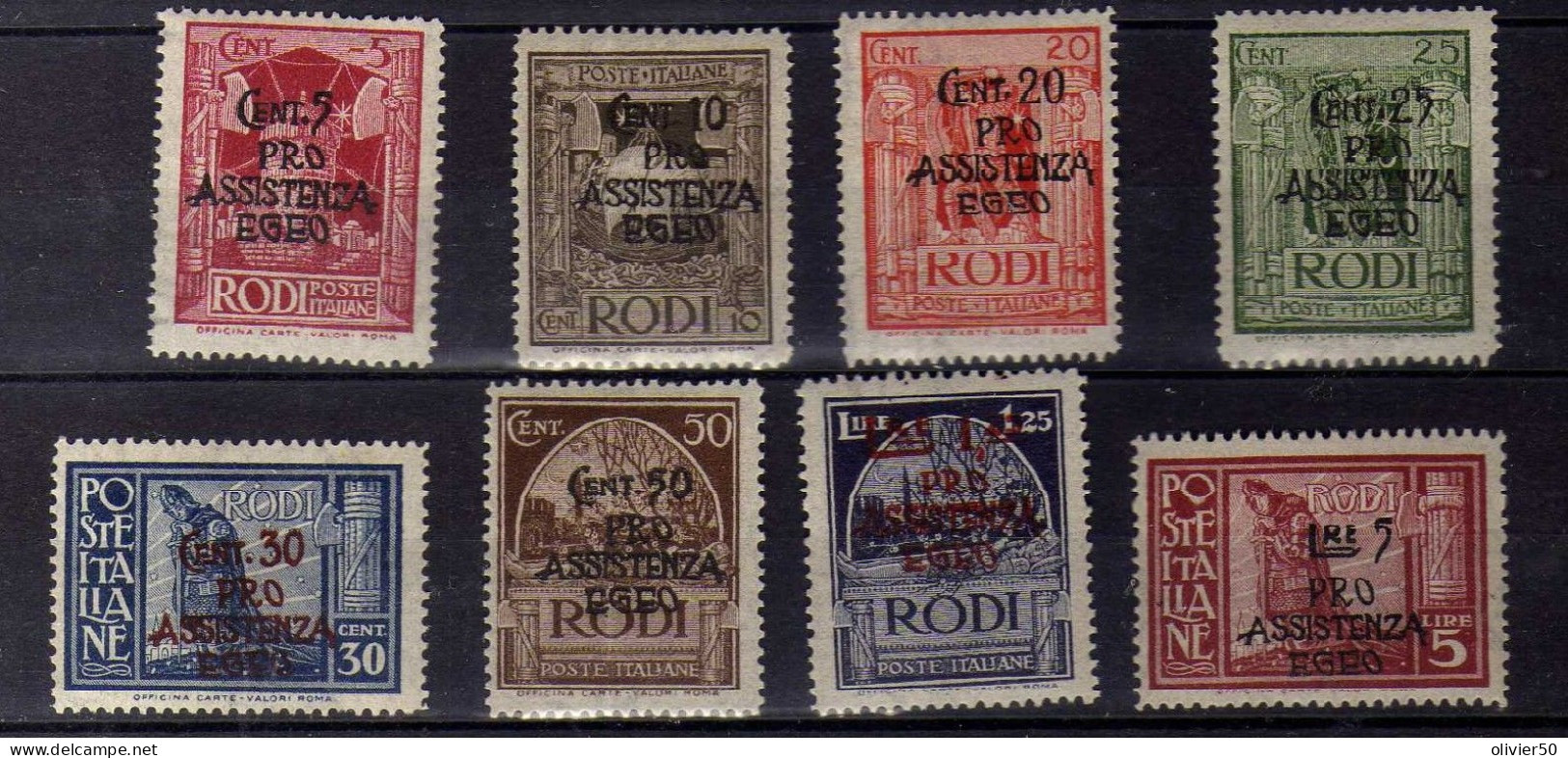 Iles De La Mer Egee - 1943 - Timbres Surcharges "Pro Assistenza Egeo" Neufs* - MLH/MVLH - Egeo (Occup. Tedesca)