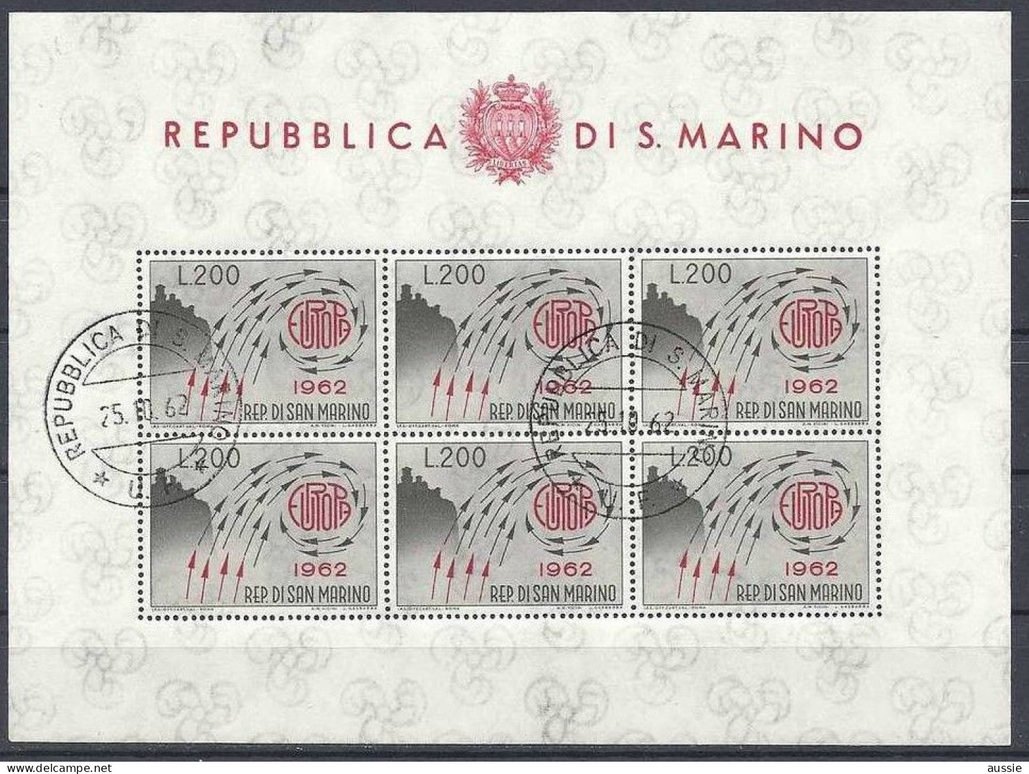 San Marino CEPT 1962 Yvertn° 572 (o) Oblitéré Used Cote 13,50 Euro Europa - 1962