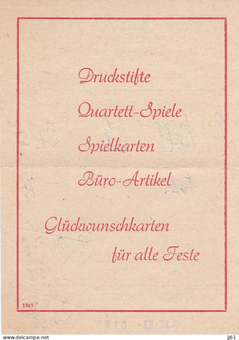 FREIBURG BR PAPIER KUENZ FULLHALTER DOCUMENT PUBLICITAIRE  RECU ANNEE 1940 - Otros & Sin Clasificación