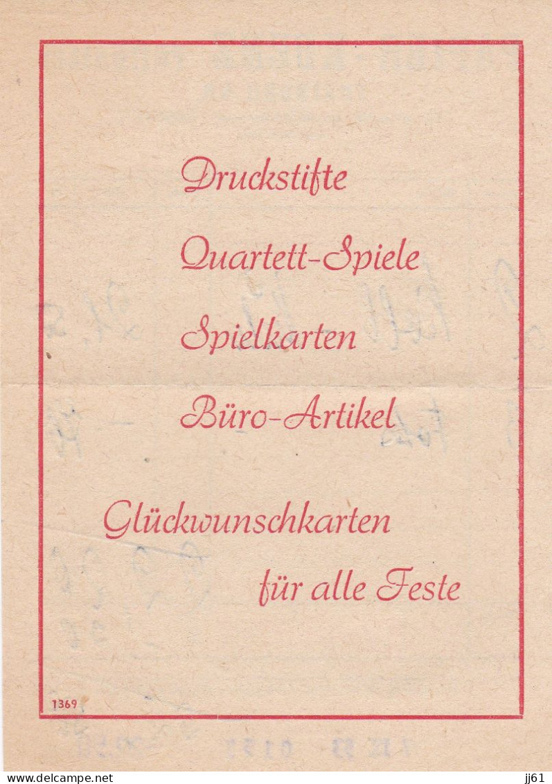 FREIBURG BR PAPIER KUENZ FULLHALTER DOCUMENT PUBLICITAIRE  RECU ANNEE 1940 - Sonstige & Ohne Zuordnung