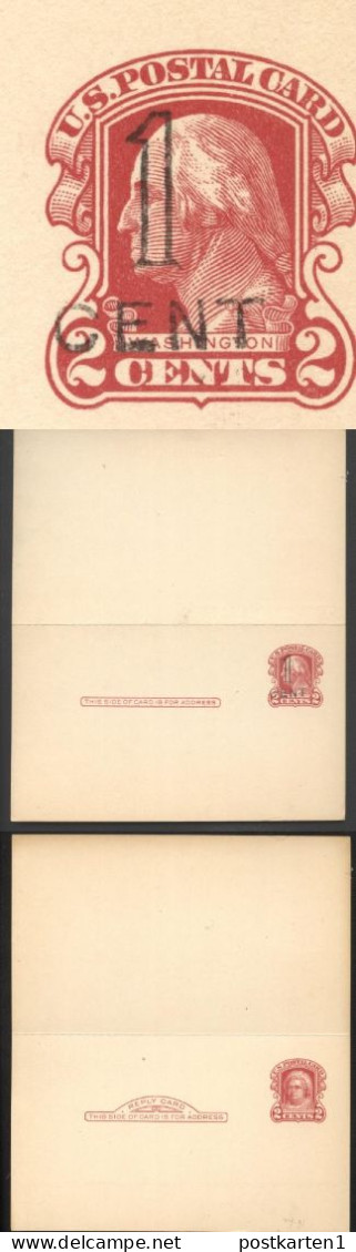 UY9-6a Postal Card With Reply CLEVELAND REPLY CARD NO OVERPRINT Mint Vf 1920 Cat.$85.00 - 1901-20