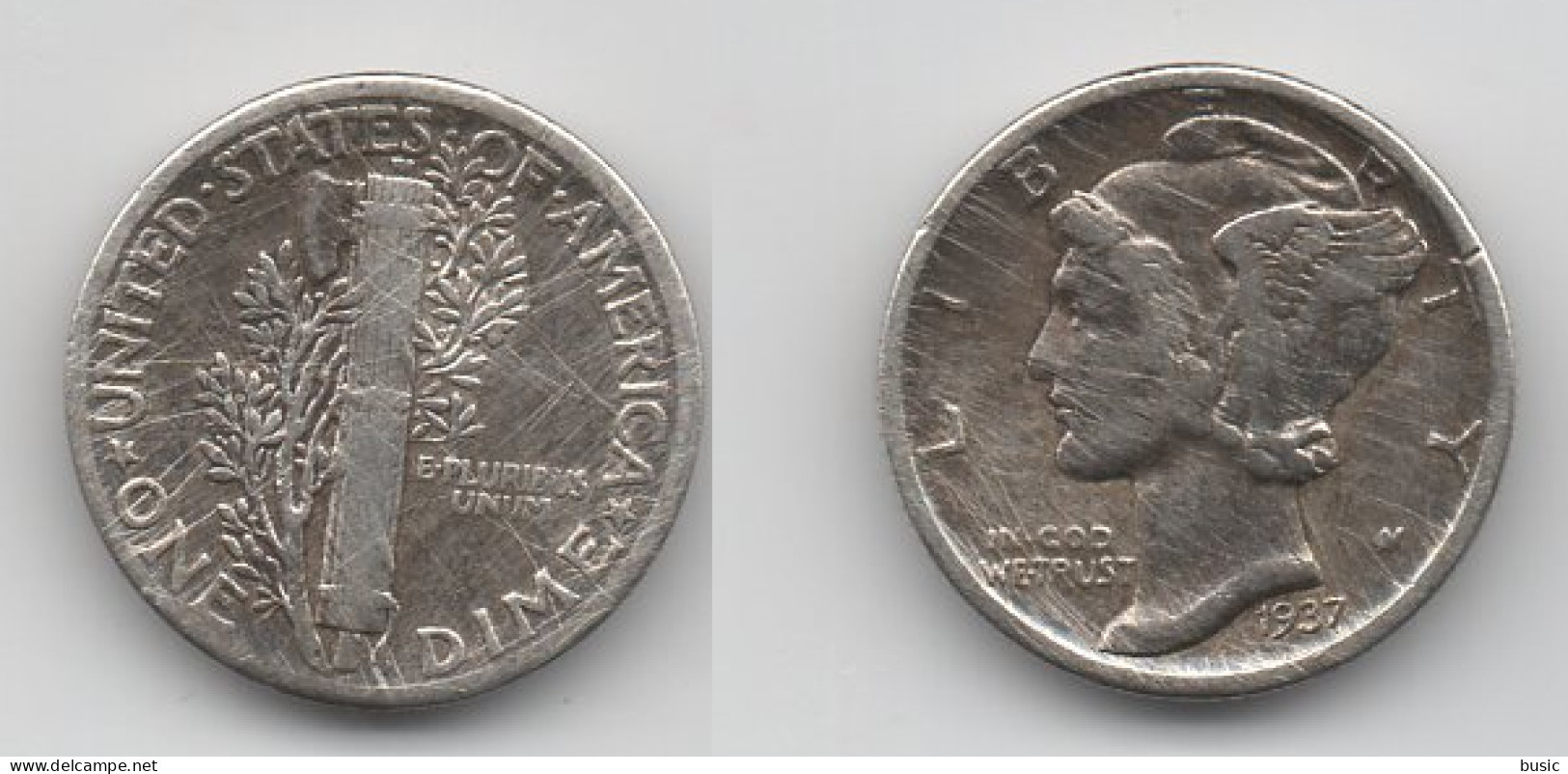 + ETATS UNIS  +  DIME  1927 + - Half Cent