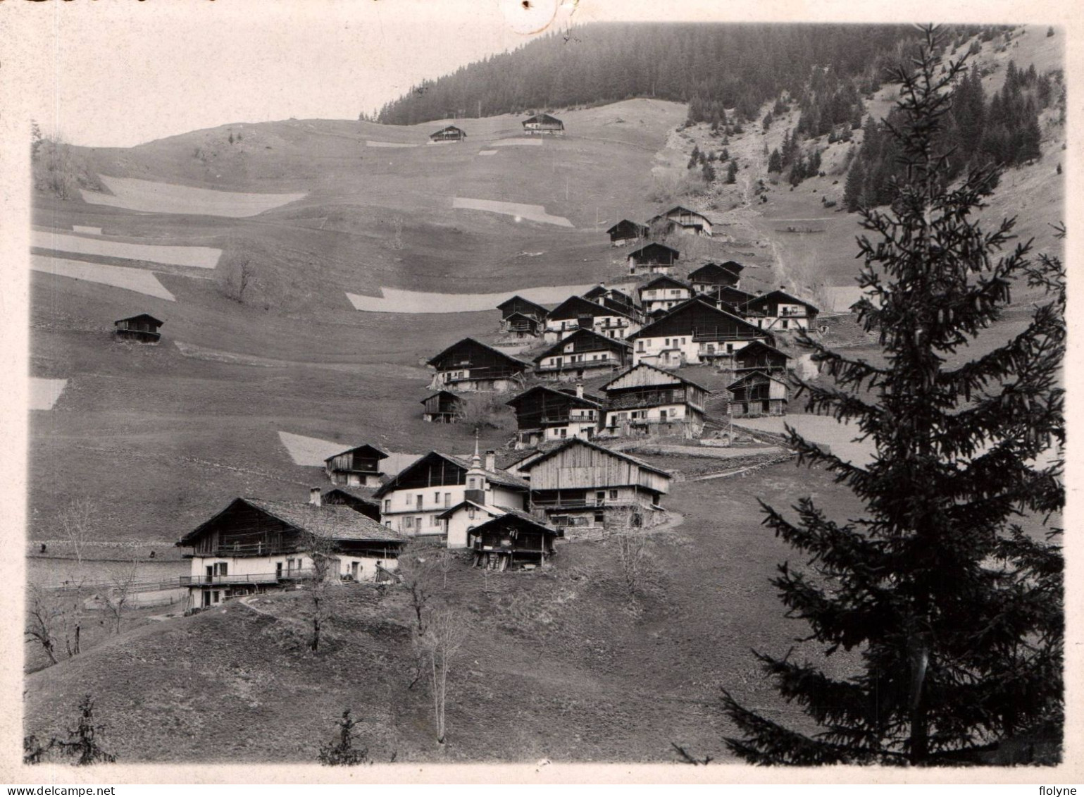 Beaufort - Photo Ancienne - Vue Sur Village Hameau LE BOUDIN - Chalets Villas - Photo BERTRAND Albertville 17,5x12,5cm - Beaufort