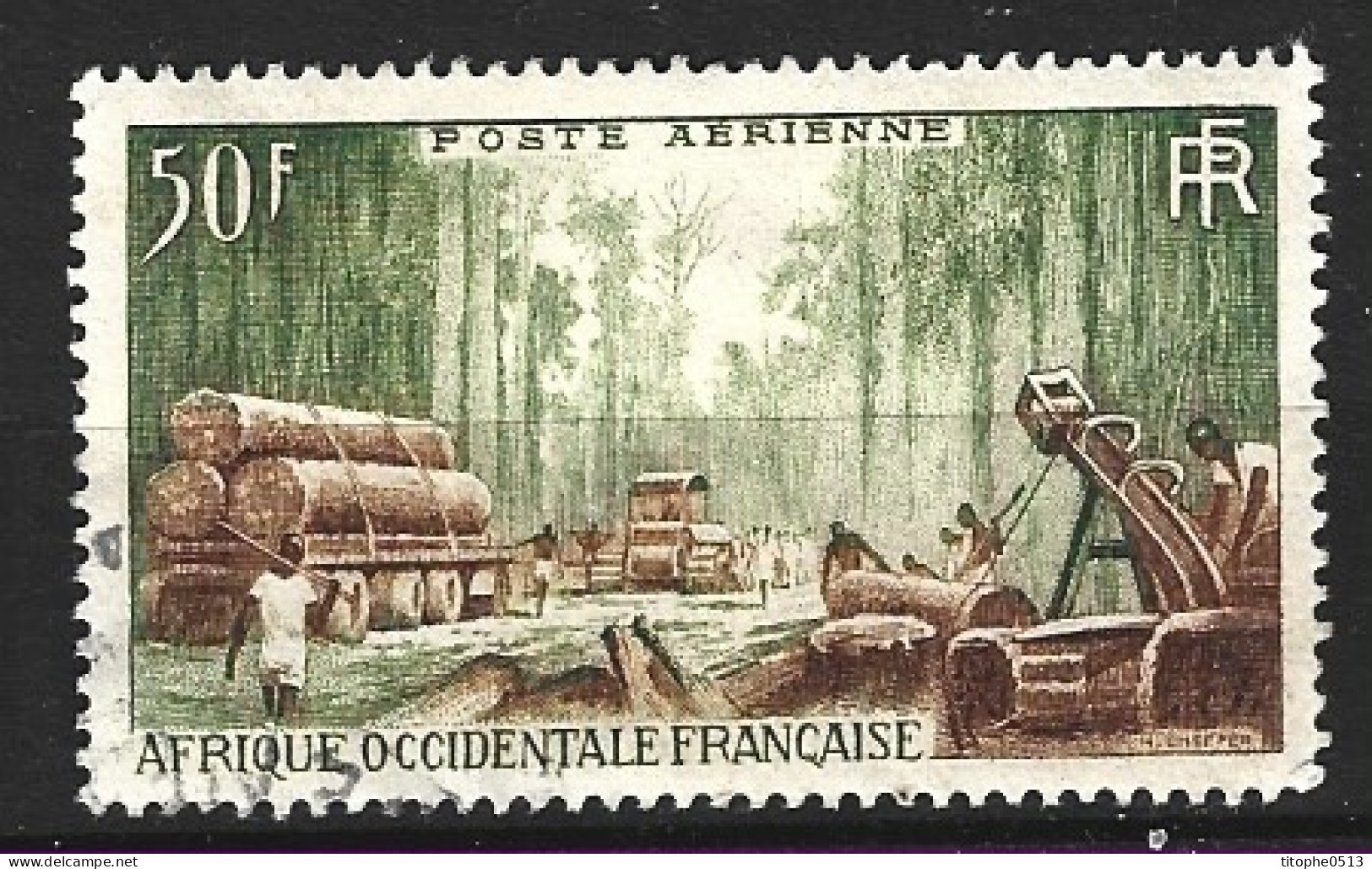 AOF. PA 18 Oblitéré De 1954. Construction D'une Route. - Altri (Terra)