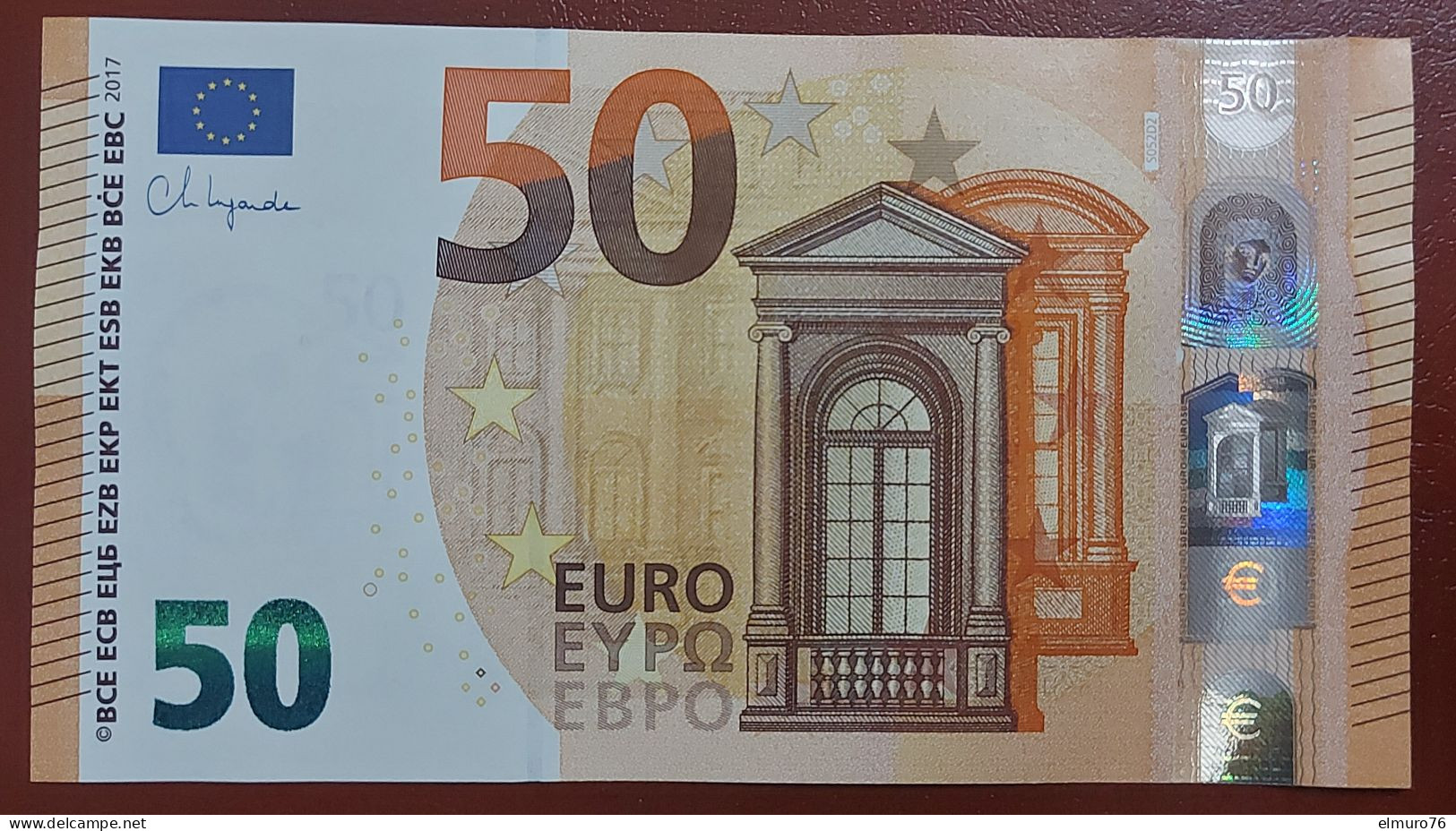 50 EURO S052D2 Italy Serie SL Ch 16 Lagarde Perfect UNC - 50 Euro