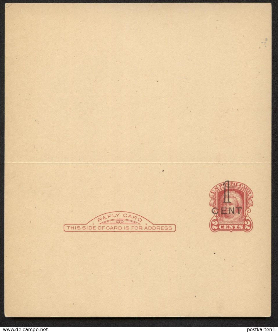 UY9-12var Postal Card With Reply ST.LOUIS 2nd OVERPRINT UNFOLDED Xf 1920 - 1901-20