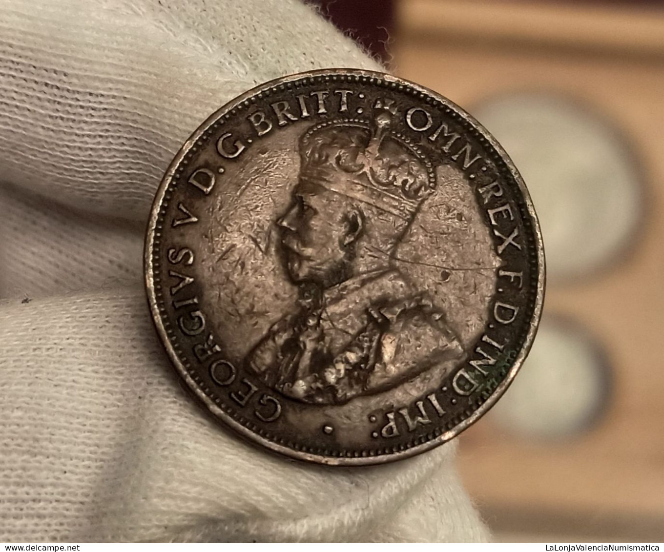 Australia George V -1/2 Penny 1916 Km 30 - Autres & Non Classés