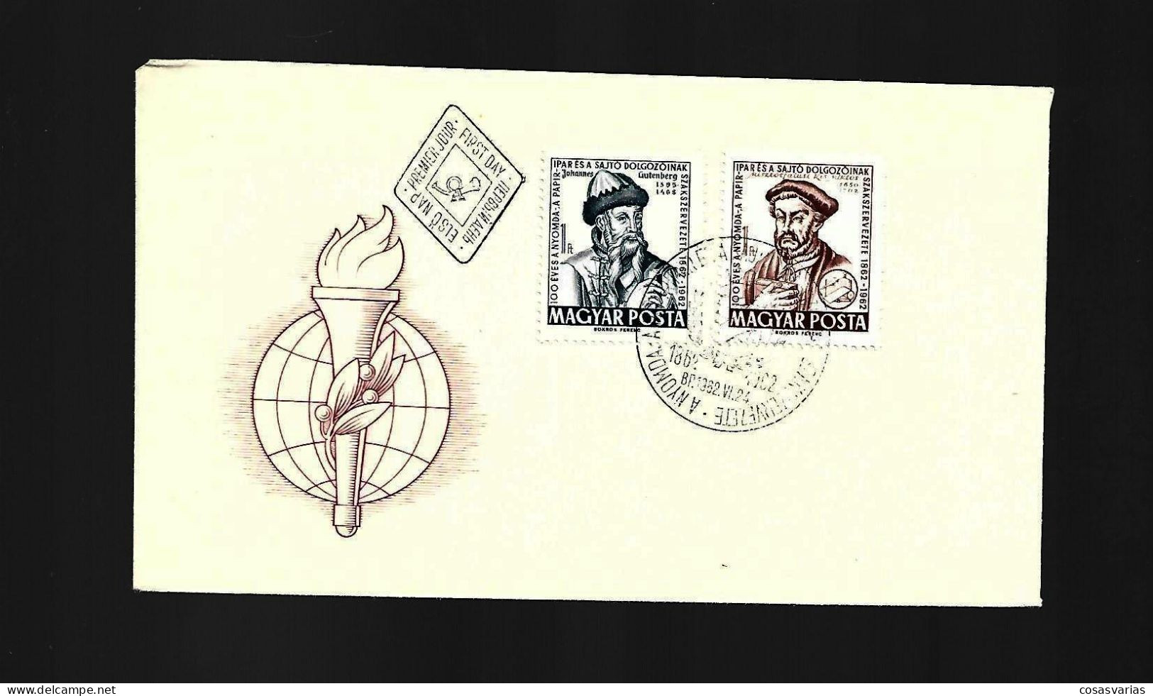 HUNGRIA MAGYAR POSTA  HUNGARY 1962 FIRST DAY OF ISSUE PREMIER JOUR EMISSION - FDC