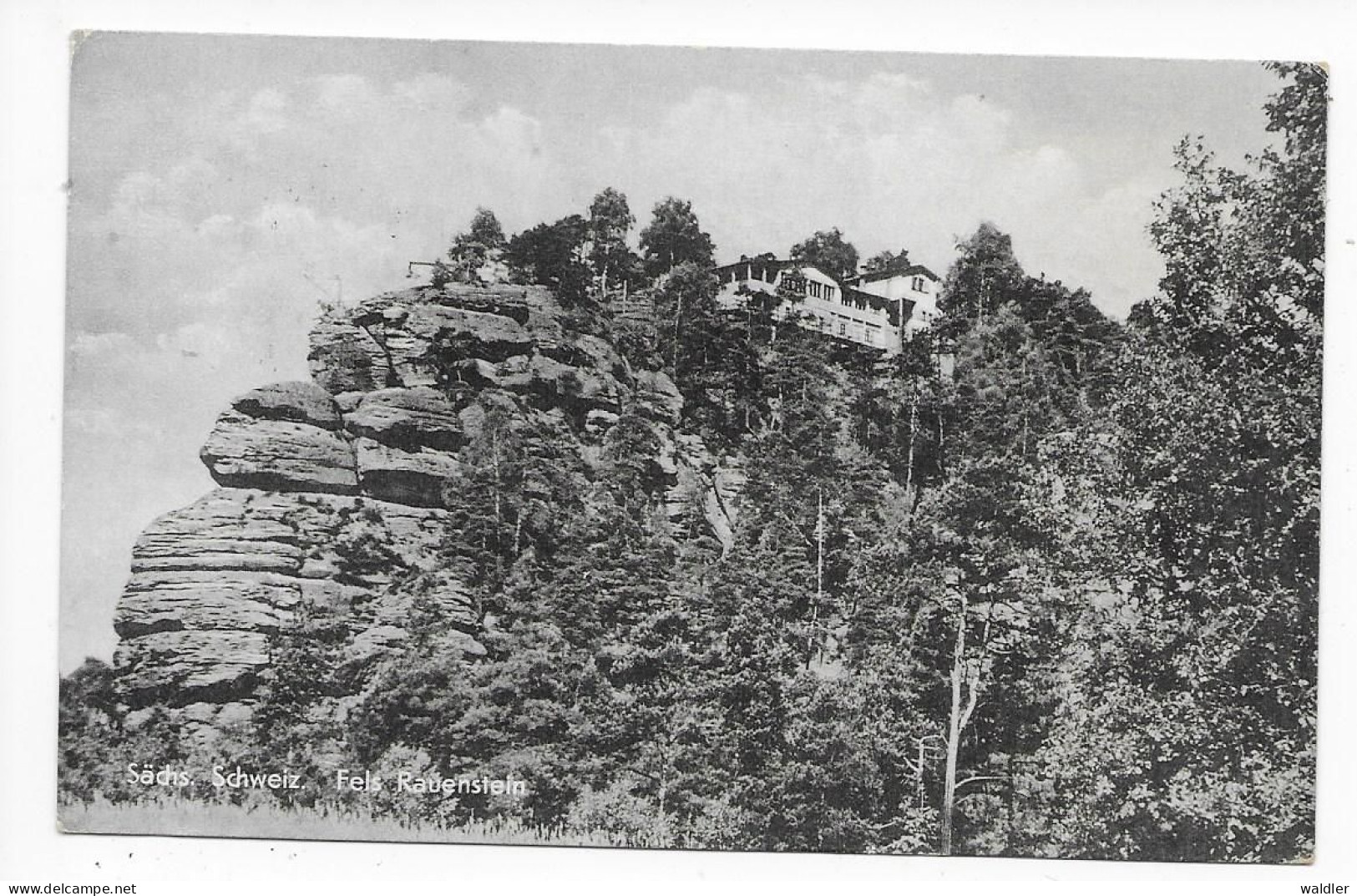 83xx  SÄCHS. SCHWEIZ  -- FELS RAUENSTEIN  -  LANDPOST STEMPEL  WEISSIG - Torgau