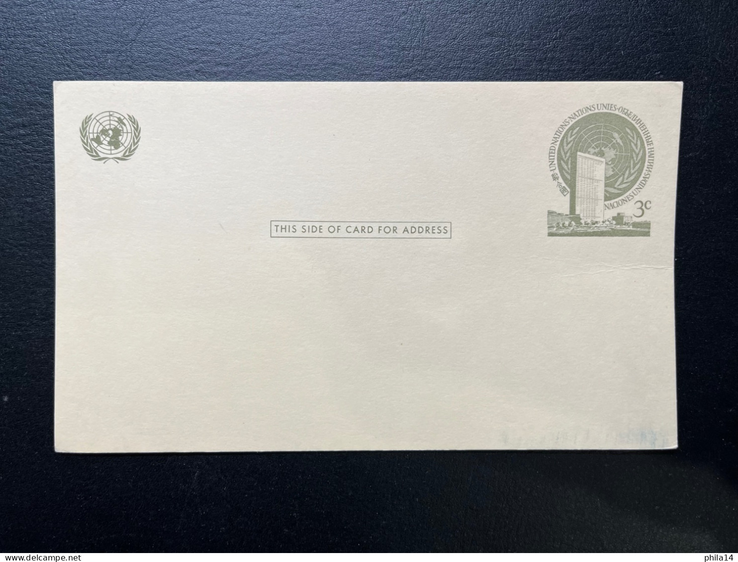 CARTE POSTALE ONU UNITED NATIONS 3c / NEUVE - Briefe U. Dokumente