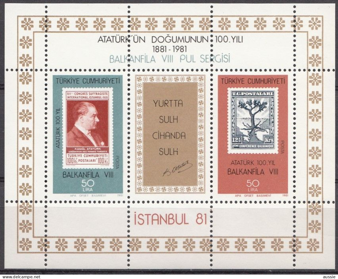 Turquie Turkije 1981 Yvertn° Bloc 22 *** MNH Cote 5,25 € - Blocks & Sheetlets
