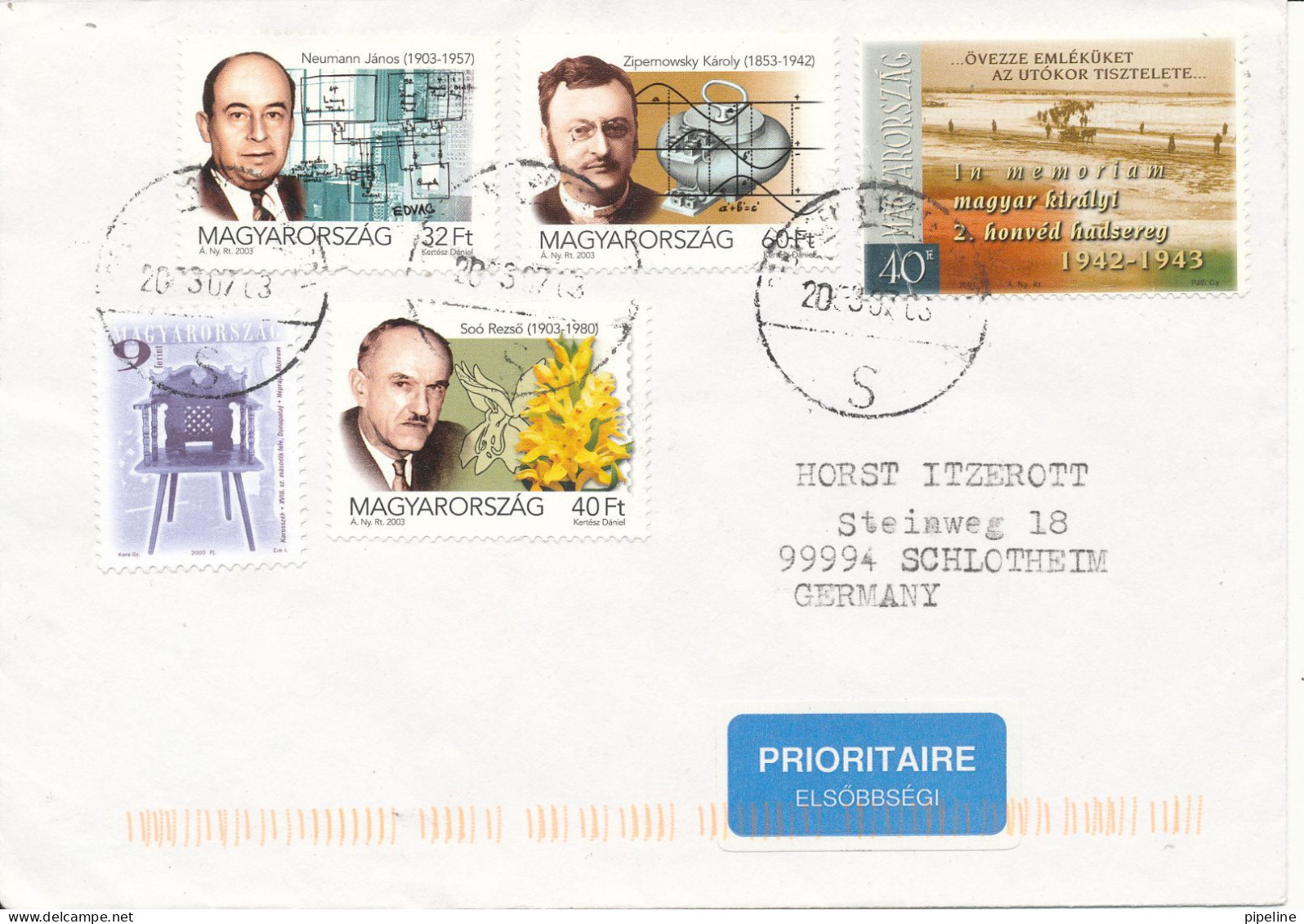 Hungary Cover Sent To Germany 3-7-2003 Topic Stamps - Storia Postale