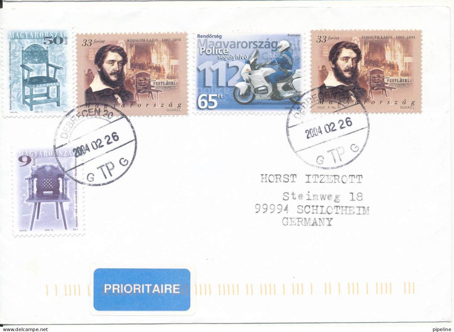 Hungary Cover Sent To Germany 26-2-2004 Topic Stamps - Briefe U. Dokumente