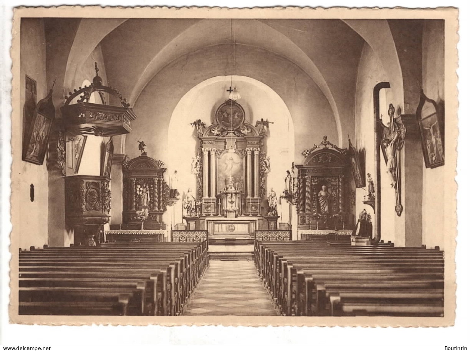 Jamoigne Intérieur De L'Eglise Choeur Et Autels Du XVIIe Siècle - Chiny