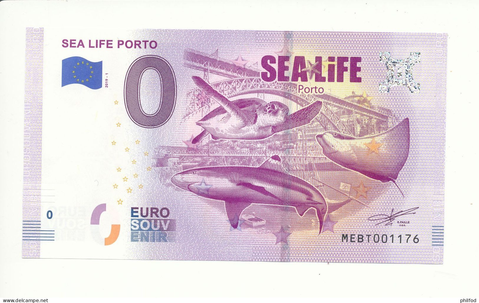 Billet Touristique 0 Euro - SEA LIFE PORTO  - MEBT- 2019-1 - N° 1176 - Sonstige & Ohne Zuordnung