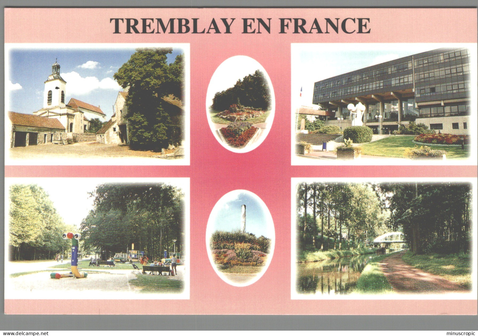 CPM 93 - Tremblay En France - Eglise Saint Médard - Hôtel De Ville - Parc Urbain - Canal De L'Ourc - Tremblay En France