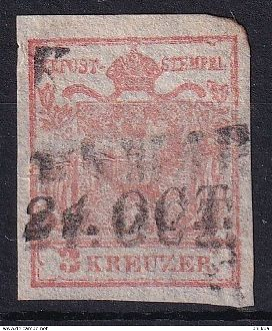 MiNr. 3 Österreich 1850, 1. Juni/1854. Freimarken: Wappenzeichnung - Gebraucht