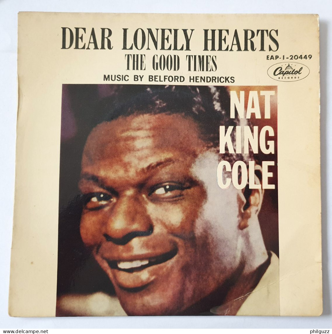 Disque Vinyle 45T NAT KING COLE DEAR LONELY HEART COLUMBIA EAP 1 20449 - Jazz