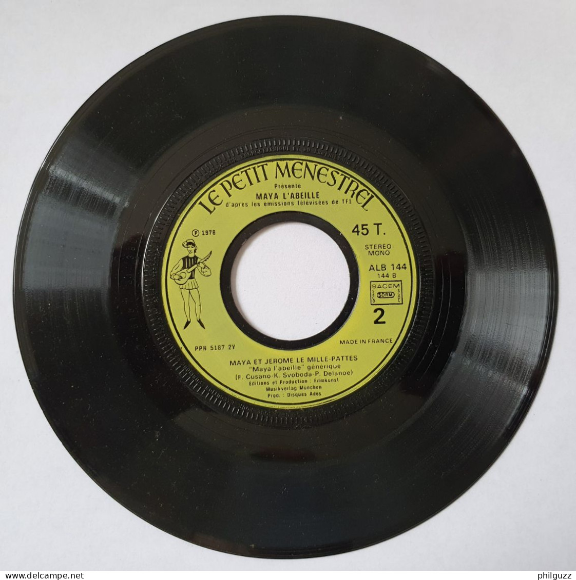 Disque Vinyle 45T MAYA L'ABEILLE ET JEROME LE MILLE-PATTE ADES ALB144 1978 - Dischi & CD