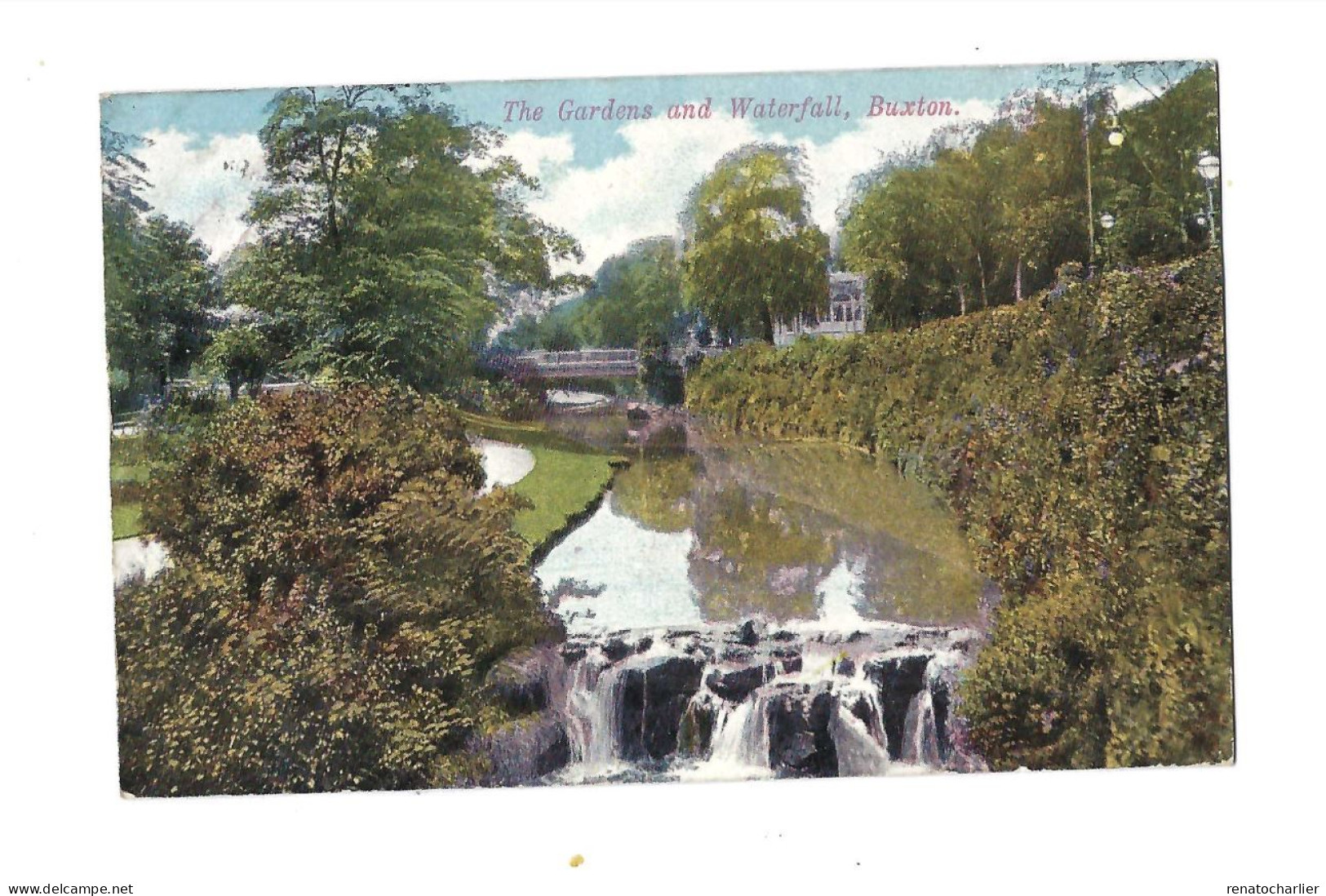 Buxton,The Gardens And Waterfalls.Expédié à Aix-les-Bains (France) - Derbyshire