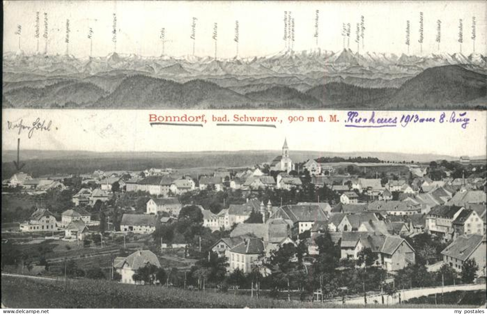 41394183 Bonndorf Schwarzwald Panorama Mit Schweizer Alpen Bonndorf Schwarzwald - Bonndorf