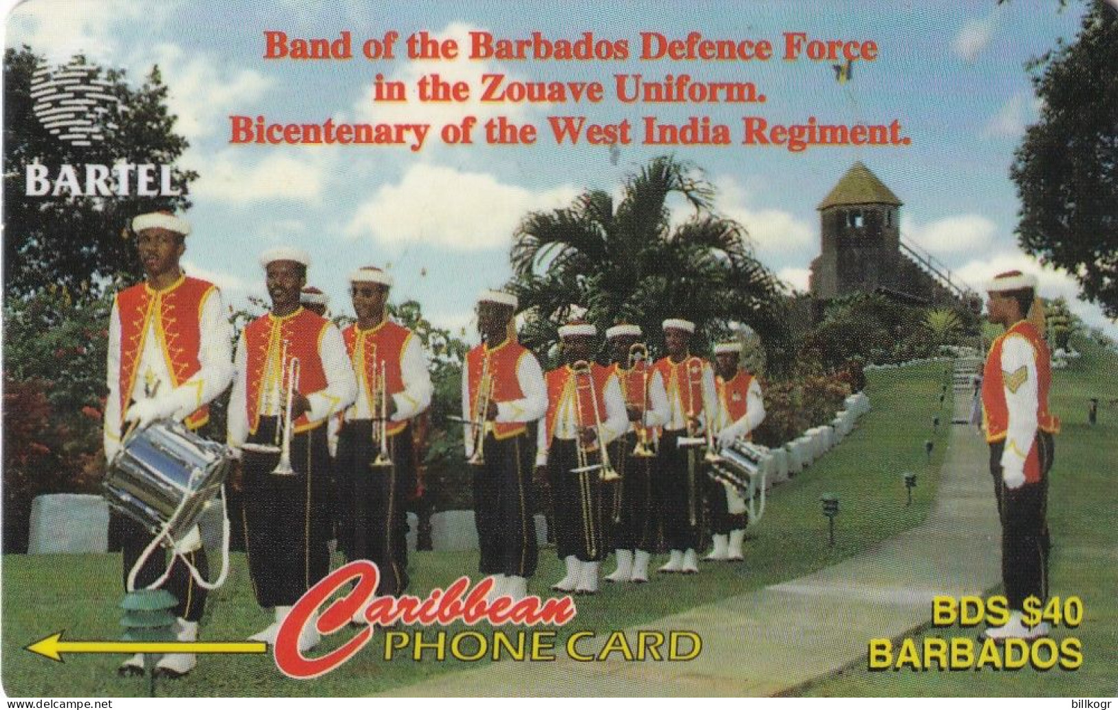 BARBADOS ISL.(GPT) - Defense Force Band, CN : 16CBDB/B, Tirage %34600, Used - Barbades