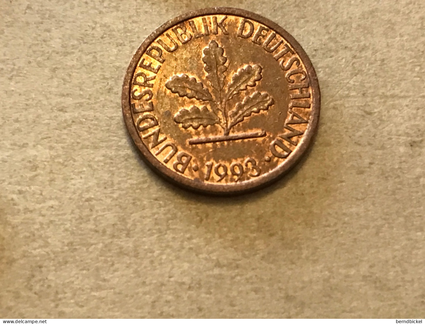 Münze Münzen Umlaufmünze Deutschland BRD 1 Pfennig 1993 Münzzeichen F - 1 Pfennig