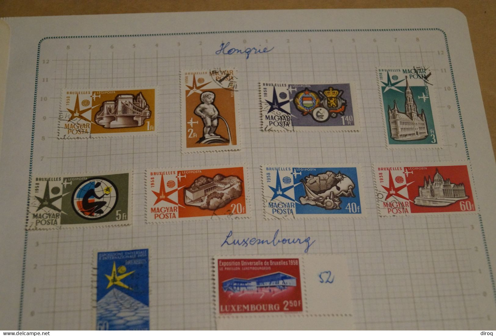 Expo 58 Bruxelles,36 timbres,neuf et certains oblitérés,voir photos,superbe état ,sur charnière,voir photos