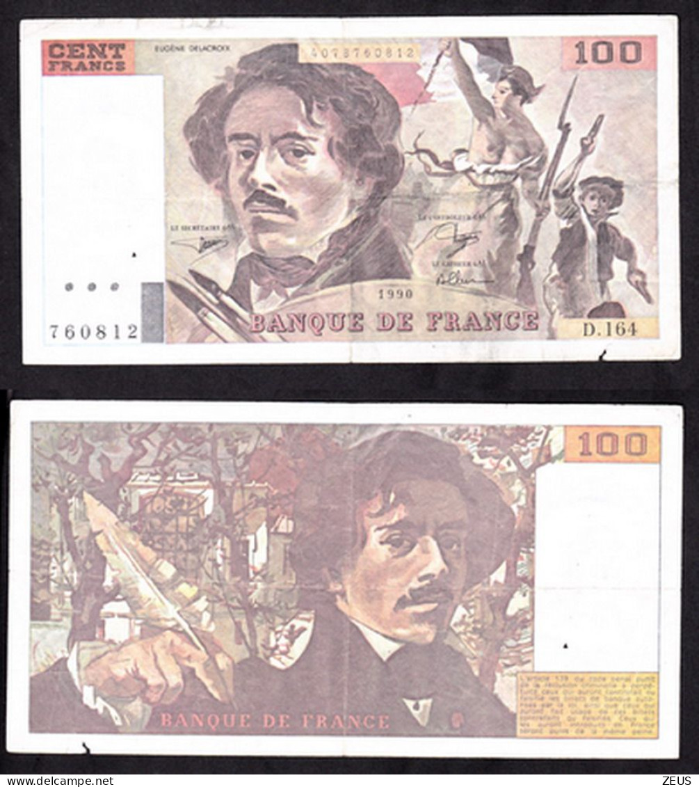 FRANCIA 100  FRANCHI 1990 PIK 154E BB - 100 F 1978-1995 ''Delacroix''