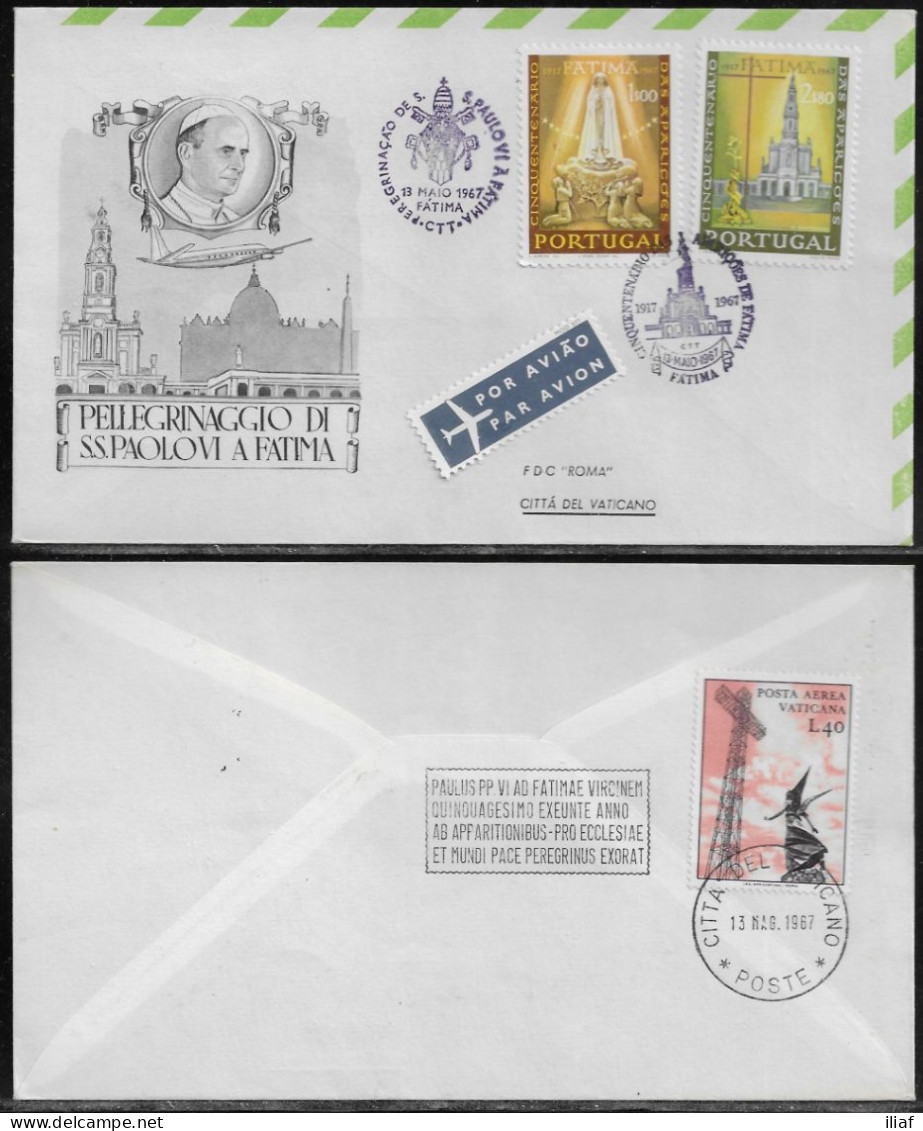 Portugal.   Pastoral Visit Of Pope Paul VI To Fatima.  Special Cancellation On Special Envelope - Covers & Documents