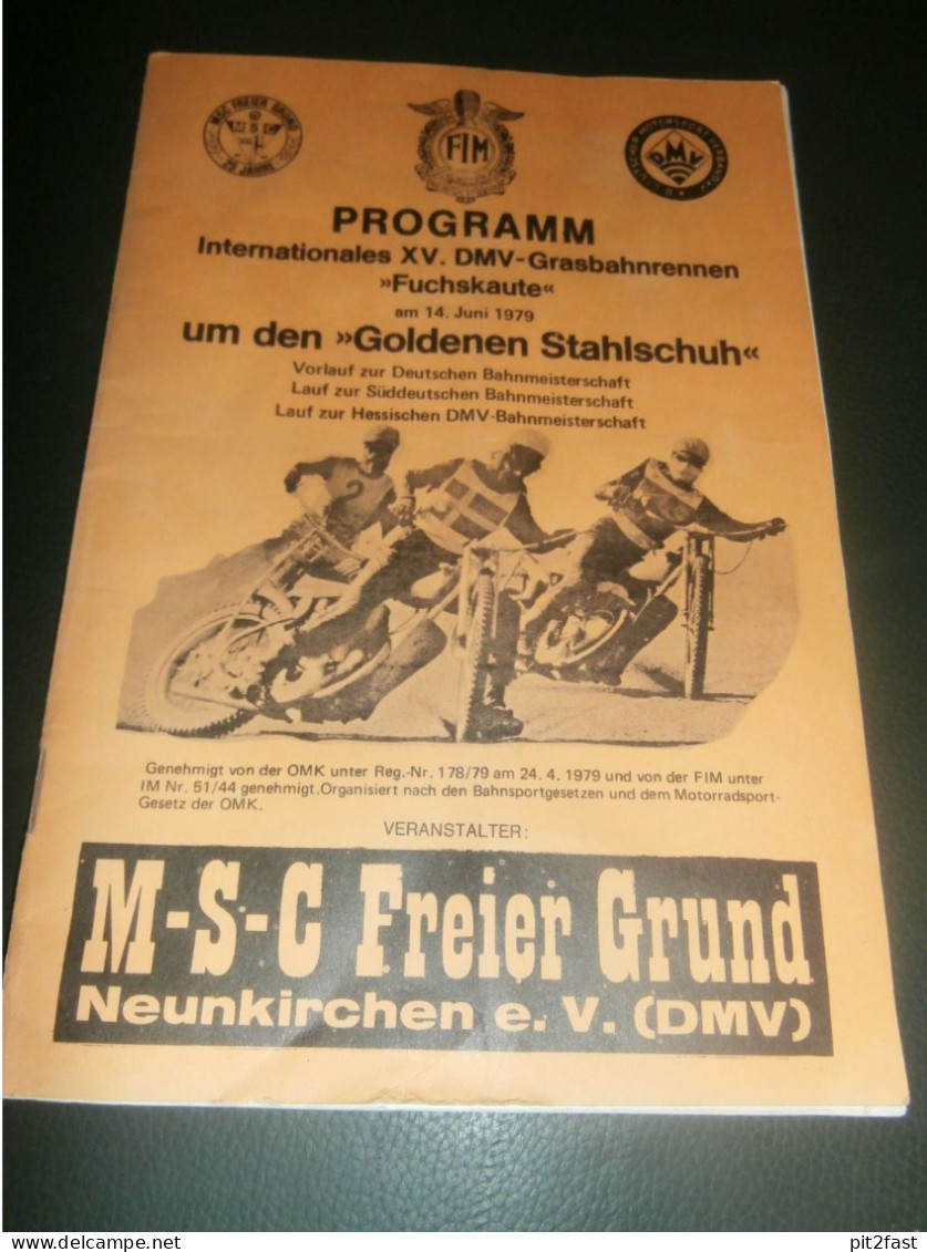 Grasbahnrennen Neunkirchen 14.06.1979 , Grasbahn , Sandbahn , Speedway , Programmheft , Programm , Rennprogramm !!! - Motos