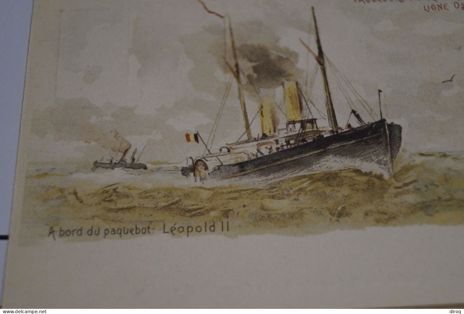 Carte Paquebot 1899,Le Léopold II,timbré 5 C. Vert Jaune ,état Neuf Pour Collection - Steamers