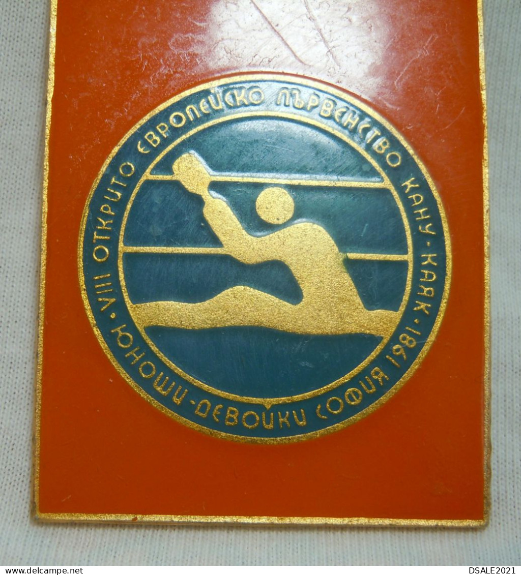 Bulgaria Bulgarien 1981 SOFIA Youth European Canoe Kayak Championship, Jury-Judge Official Pin Badge, Abzeichen (ds1215) - Canoa