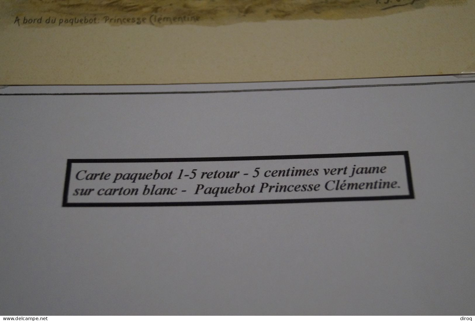 Carte Paquebot 1899,Le Princesse Clémentine,timbré 5 C. Vert Jaune ,état Neuf Pour Collection - Paquebots