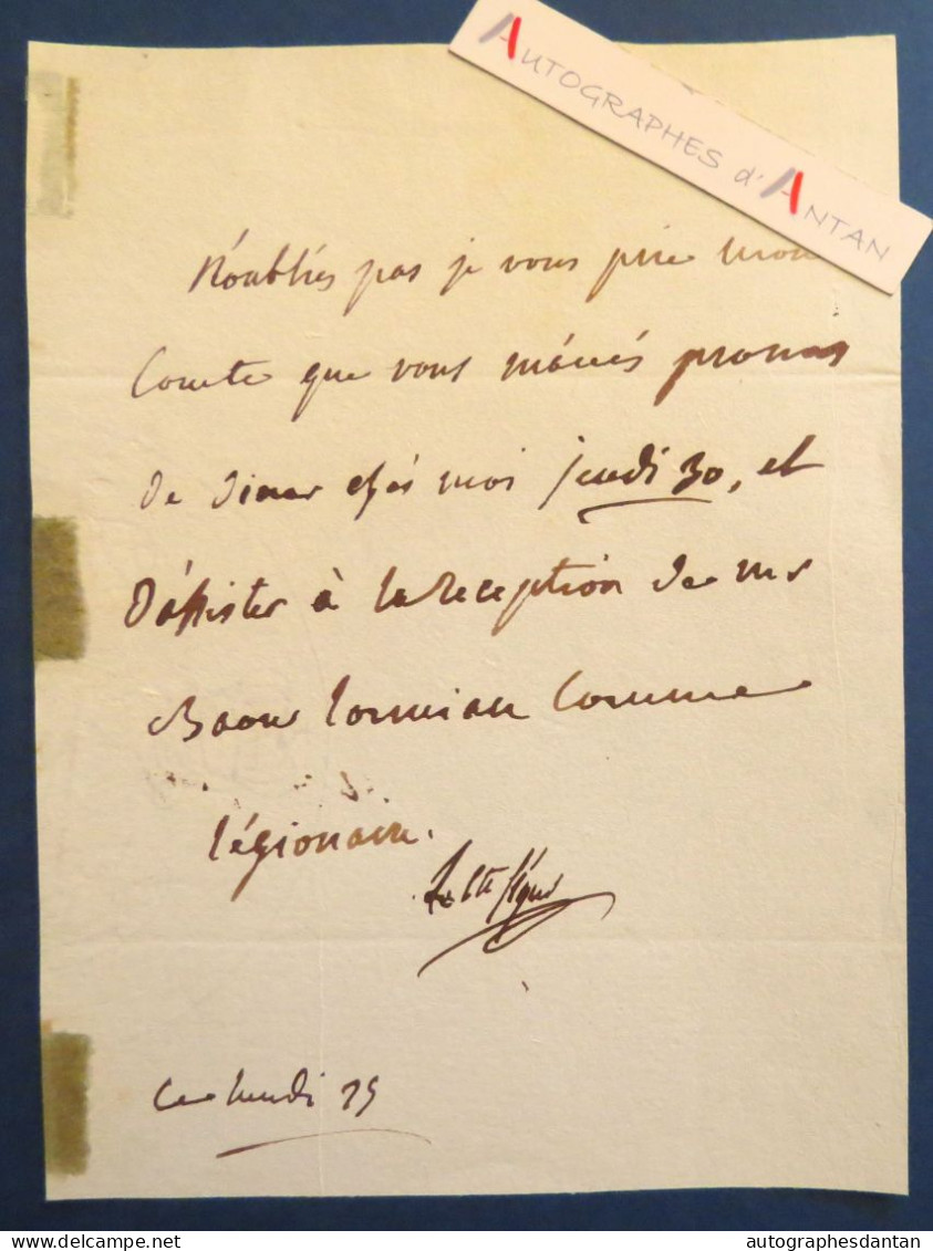 ● Octave De Ségur évoque Pierre Baour Lormian (poète Académicien) Billet Lettre Autographe - Né à Paris En 1870 - Politico E Militare
