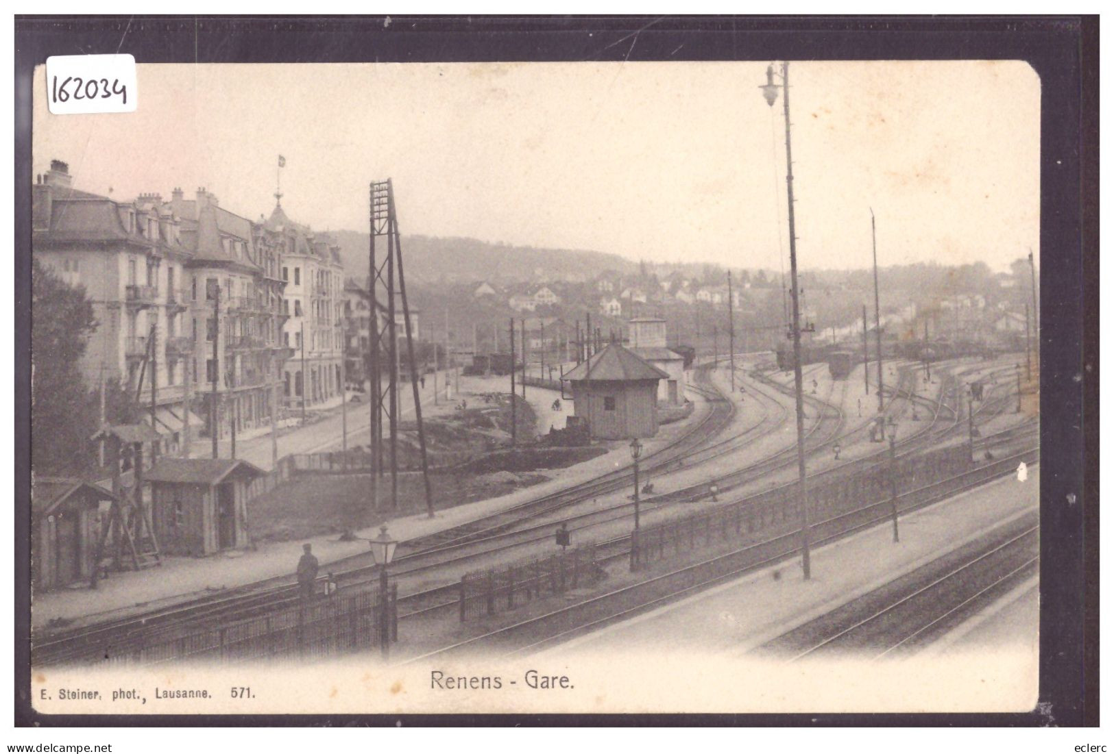 DISTRICT DE LAUSANNE - RENENS GARE - TRAIN - BAHN - TB ( TIMBRE DECOLLE AU DOS SANS AMINCI ) - Renens